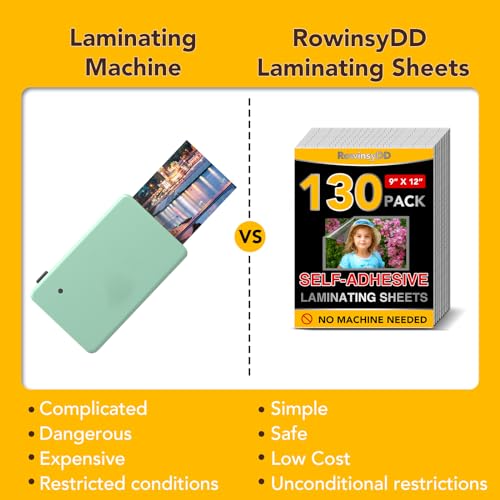 RowinsyDD 130 PCS Self Laminating Sheets, Self Adhesive Laminating Sheets - color: 130 Pcs