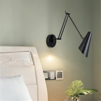Adjustable LED Wall Lamp with Joystick - Modern Reflector Folding Light for Living Room