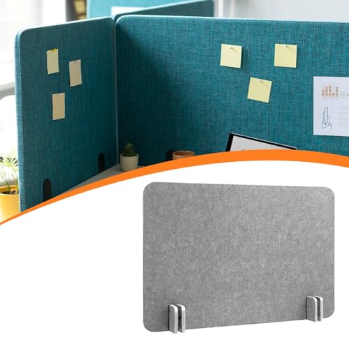 Acoustic Desk Divider Privacy Panel Freestanding Felt Table Divider Desk Partition for Student Study Reception Area Office, Light Gray 40x50 cm
