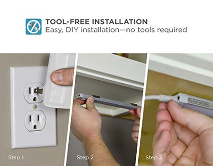 PureOptics LED Under Cabinet Kit with Motion Sensor, Dimmable Kitchen Accent Lights, Tool-Free Install, Cool White 4000k, 9" Length, 9", (LEDUC9-1CK) - color: Cool White, size: 9" 1-Bar Kit