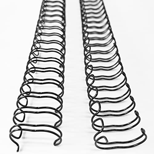 Binditek 100 Pack Double Loop Wire Binding Spines, 1/2Inch Binding Wire for Letter Size, 3:1 Pitch, 100 Sheet Capacity, 32-Loop, Black, for Students and Coworkers - size: 1/2 Inch (100 Sheet Capacity), style: 100P, 3:1 Pitch, Black
