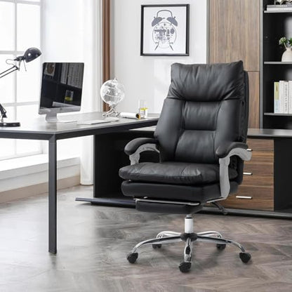 Executive Office Chair 155° Recline High Back Office Chair with Footrest & Adjustable Lumbar Support, Comfy Computer Chair for Study & Working (00black) - color: 00black
