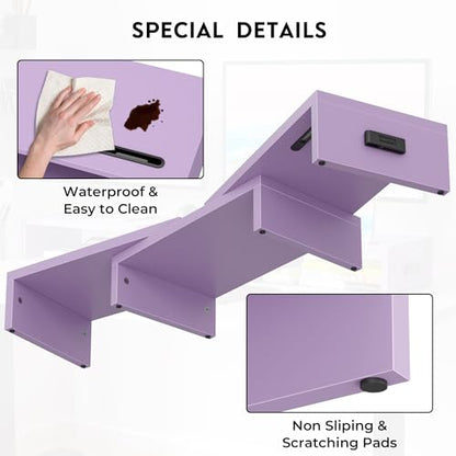 BONTEC Dual Monitor Stand Riser, Adjustable Length & Swivel Angle, Purple - color: Purple, size: 42.5 in