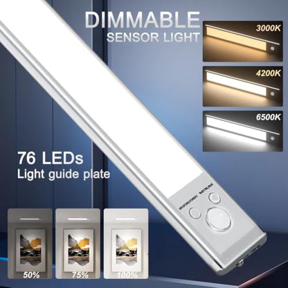 4 Pack Under Cabinet Lighting, 10in Rechargeable Motion Sensor Light Indoor - size: 10in-4pack