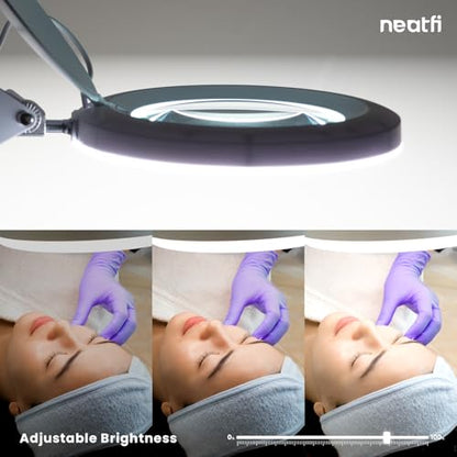 Neatfi LED Magnifying Lamp, 1200 Lumens, CCT, 2.25X Magnification (White) - color: White-3, size: 5-Diopter