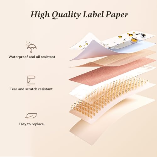 NIIMBOT D110 Label Maker Machine, Bluetooth Thermal Label Printer - color: White, style: Label Machine with 3 Label Tapes