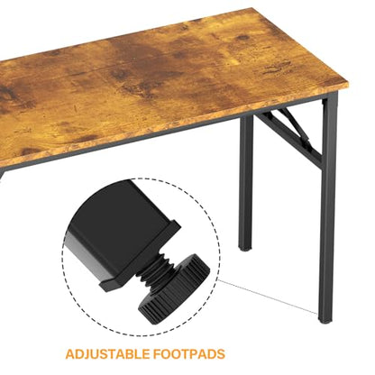 DlandHome 31.5 Inch Small Folding Computer Desk for Home Office, Retro - color: Retro, size: 31.5 Inches
