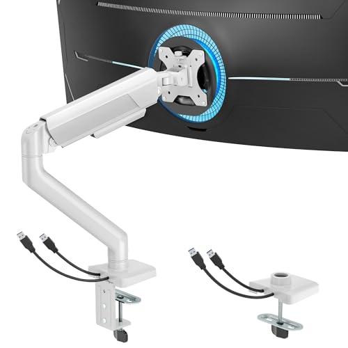 ARES WING 17-40 Inch Heavy Duty Monitor Arm with USB, White - color: White, style: With USB