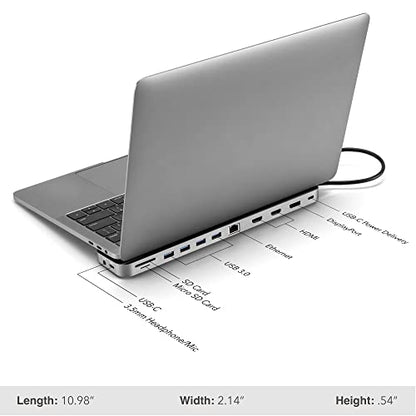 SideTrak 4K Docking Station 13-in-1 - USB-C®, USB-A 3.0, HDMI, 4k 60Hz Display, Ethernet, Audio Jack, Windows MST, Mac SST | Dell Docking Station, Thunderbolt Dock, Power Battery, Surface Tablet Dock - size: 13-Port (1x DP + 2x HDMI)