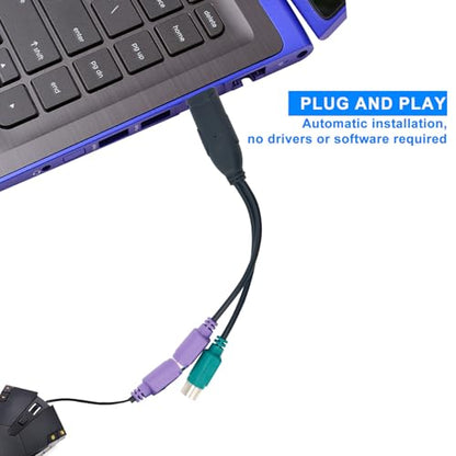 2pcs PS/2 to USB Adapter