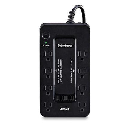 CyberPower ST425 Standby UPS Battery Backup and Surge Protector | 425VA/260W, 8 Outlets, Compact, UL Certified - size: 425VA, style: Compact