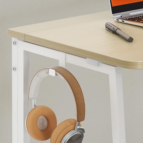 WOHOMO Folding Desk, 47.2" Foldable Computer Table for Small Spaces, Oak - color: Beige, size: Extra Large Size:47.2 x 19.6