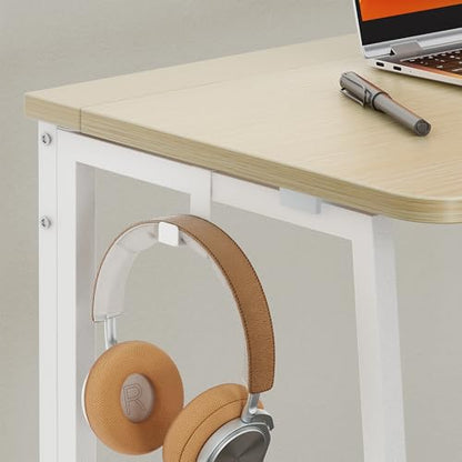 WOHOMO Folding Desk, 47.2" Foldable Computer Table for Small Spaces, Oak - color: Beige, size: Extra Large Size:47.2 x 19.6