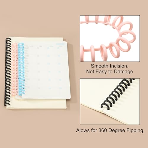 PATIKIL 12mm(1/2") Plastic Spiral Binding Coils, 30 Pcs Binding Spirals 85 Sheet Capacity Binding Spirals for Binding Paper Sheets, Light Pink - color: Light Pink, size: 12mm(1/2")