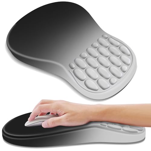 YIWEI Ergonomic Mouse Pad with Wrist Rest for Carpal Tunnel Pain Relief - color: Gradient Black