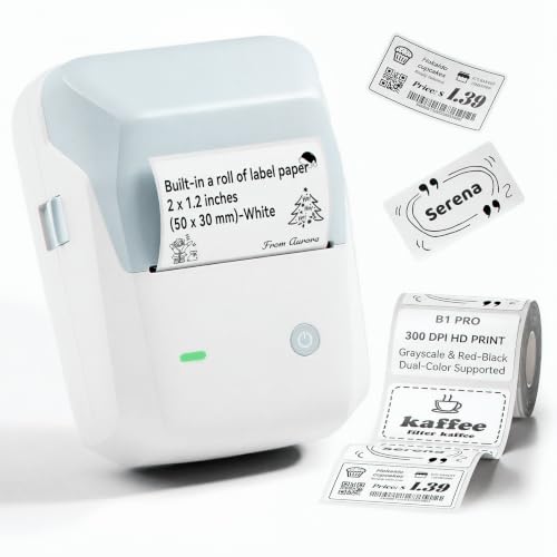 NIIMBOT B1Pro Label Maker, 300DPI HD Sticker Printer for Photo, Light Blue - color: Light Blue