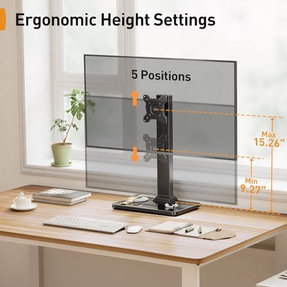 Perlegear Single Monitor Stand for 13–34 inch Screens up to 44 lbs - size: 13-34 inch