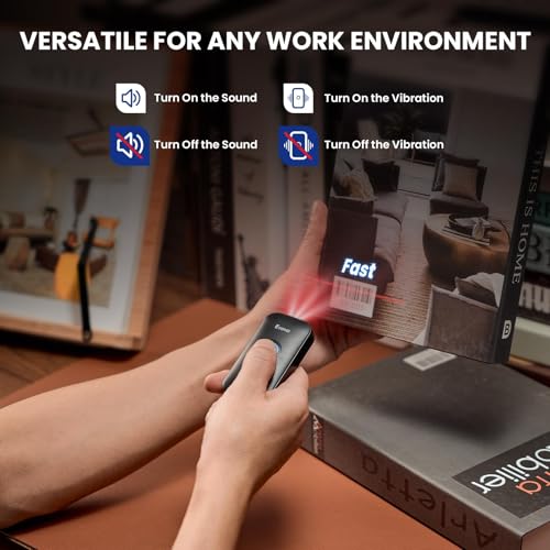Eyoyo Mini 1D Bluetooth Barcode Scanner | 3-in-1 Bluetooth & USB Wired & 2.4G Wireless, Portable Bar Code Reader, Work with Windows, Android, iOS, Tablets or Computers - color: Black