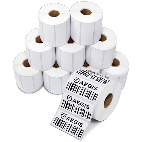 Aegis Adhesives - 2.625" X 1" Direct Thermal Labels (15600 Count, 12 Rolls) - FNSKU Labels, Barcode Stickers, Inventory Identification - Compatible with Zebra and Rollo Printers - size: 2.625" X 1"