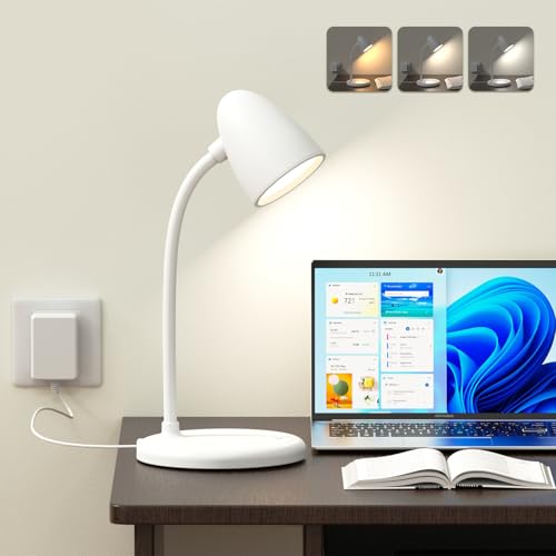 New LED Desk Lamp for Home Office,3 Colors Dimmable Table Lamp - color: L50-White