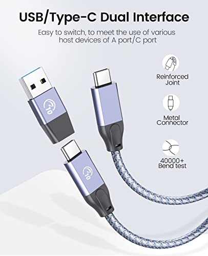 ORICO 4-Port Desktop USB 3.2 Hub, 10Gbps Aluminium USB Splitter for Laptop - size: 50cm, style: M3CU2