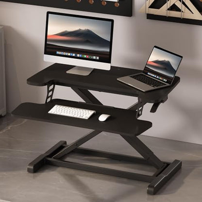 FLEXISPOT Standing Desk Converter, 28", Black - color: Black, size: 28"