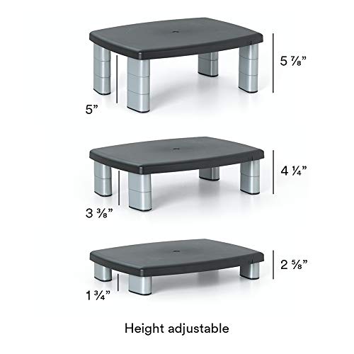 3M Adjustable Monitor Stand, Silver/Black (Pack of 3) - size: 11-Inch (Pack of 3)