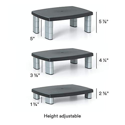 3M Adjustable Monitor Stand, Silver/Black (Pack of 3) - size: 11-Inch (Pack of 3)