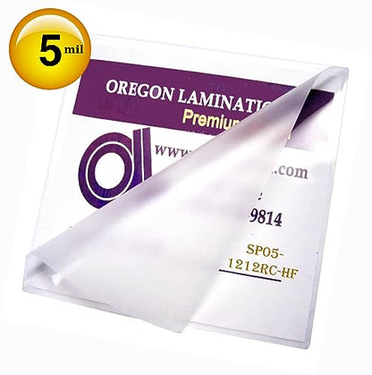 50-count Thermal Laminating Pouches 12 x 12-in x 5 Mil 2 sides Special Needs size, Heat for Clear Glossy finish up thru 11.75 x 11.75 sheets, Round Corners, Waterproof (305mm x 305mm x 125mic 2 sides)