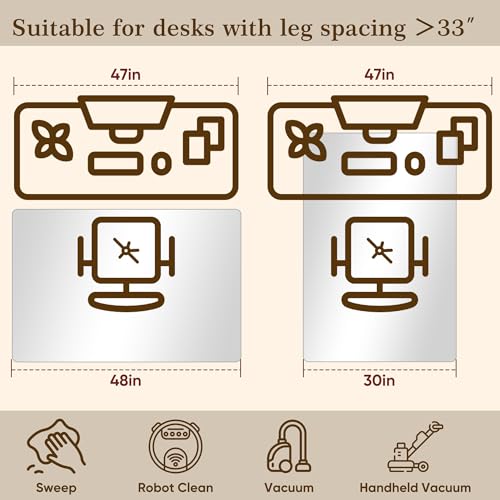 30"x48" Tempered Glass Office Chair Mat for Carpet & Hardwood Floor | 1/5" Thick Clear Floor Protector Desk Chair Mat with Rounded and Polished Edges, Resist Scratching, Cracking, Curling - size: 30"x48"