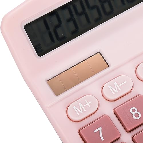 Noamus 4 Pack Handheld Desktop Calculators, Solar Battery Dual Power Basic Calculator 12 Digit Large Display, Standard Functional Desk Calculator Big Sensitive Button for Office Home School Pink Blue