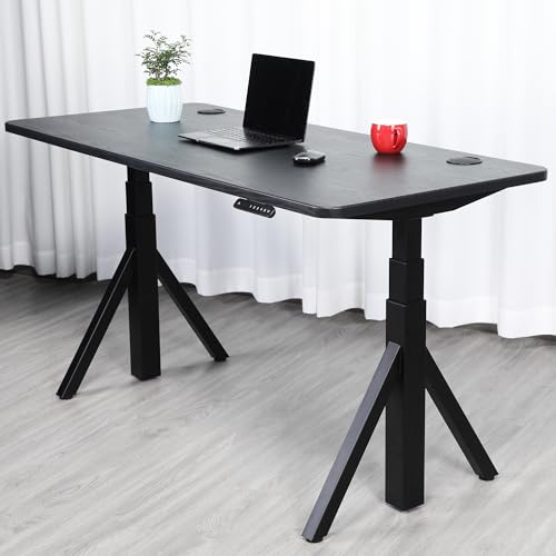 ApexDesk Quattro Series 60" Electric Adjustable Standing Computer Desk for Home and Office Width and Height Adjustable, Rectangular Black - color: Black Rectangular, size: 60" Rectangular