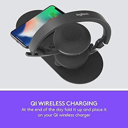 Logitech Zone Wireless Certified Microsoft Teams Bluetooth Headset | Active noise cancellation, Qi charging, Teams and Zoom certified, leatherette ear pads