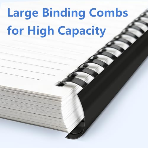 HOUYEE 40 Pack Plastic Binding Combs, 19 Rings, Multi-Size, Black - size: Multi Size，40P