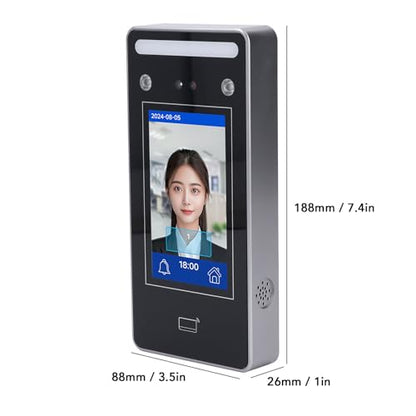 Face Attendance Machine, Biometric Facial Recognition Time Clock with Touch Screen Employee Access Control System for Office Factory