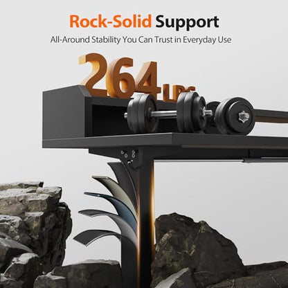 Agilestic 63 Inch L Shaped Electric Standing Desk with Shelf, Black - color: Black, size: 63x55 Inch Pro