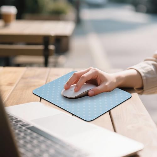 Mouse Pad for Desk with Stitched Edge, Premium Cute Washable Mouse Pads. Computer Mousepad with Non-Slip Rubber Base, Mousepads for Laptop, 9.25x7.75x0.12 inch (Aqua Dots) - color: Aqua Dots