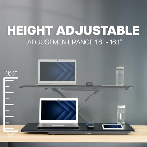 VIVO Black 36 in Single Top Standing Desk Converter, DESK-V036U - color: Black, size: 36"