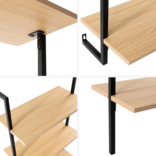 happimess Madera 3-Shelf Wall Mounted Bookcase 40.55", Light Oak/Black - color: Light Oak, size: 3-Tier 40.55"
