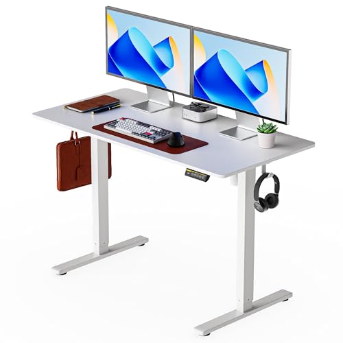 48 x 24 Inch Electric Standing Desk, 3 Memory Presets, White - color: White, size: 48*24