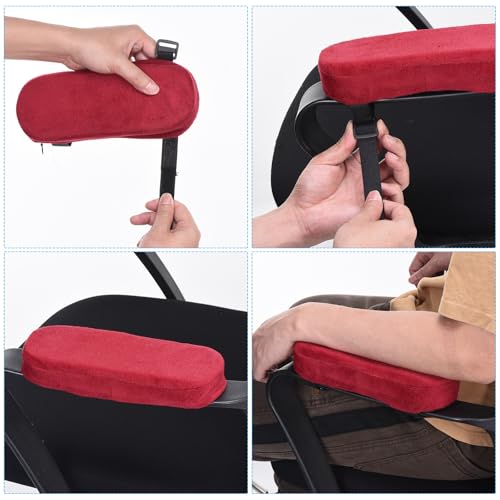 PATIKIL Office Chair Arm Pads, 2 pcs Office Chair Arm Cover Soft Office Chair Armrest Pads Memory Foam Cotton Removable Washable for Desk Computer Gaming, Purple - color: Purple
