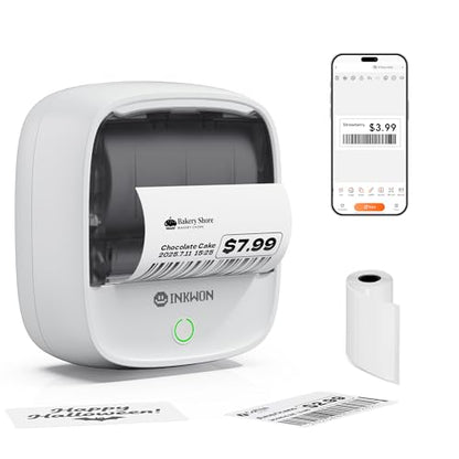 B21 Label Maker Machine with Tape, 2-Inch Wide Waterproof Tape, Bluetooth Portable Label Maker for Small Business, Office, Home, School Organization - color: White-Grey, style: Machine + 1 Tape
