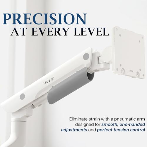 VIVO PRO Heavy Duty, Premium Ultra-Wide Monitor Tension Arm, Up to 57 inch Screens, Holds 59.4 lbs, Desk Mount Monitor Stand for Ultrawides, White, PRO-ST157W - color: White
