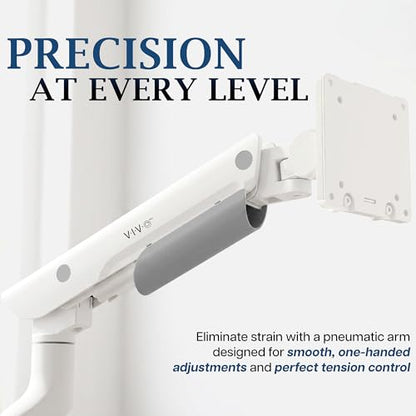 VIVO PRO Heavy Duty, Premium Ultra-Wide Monitor Tension Arm, Up to 57 inch Screens, Holds 59.4 lbs, Desk Mount Monitor Stand for Ultrawides, White, PRO-ST157W - color: White