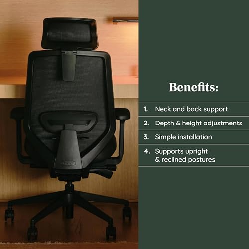 Branch Adjustable Ergonomic PRO Headrest Attachment | Only Compatible with The Ergonomic Chair PRO, Experience Optimal Comfort and Support, Black Boucle - color: Black Boucle