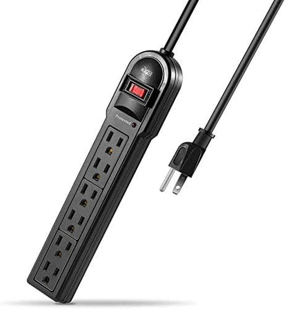 KMC 6-Outlet Surge Protector Power Strip 6 Pack - color: 6 pack black