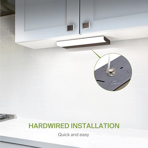 ASD LED Under Cabinet Lighting Hardwired, 12 Inch 5W 2700K-5000K Selectable, 442LM, CRI90+, Direct Wire Linkable Under Counter Lights for Kitchen, Dimmable Under Cabinet Lights, Bronze, UL Certified - color: 12 Inch Bronze, size: 1 Pack