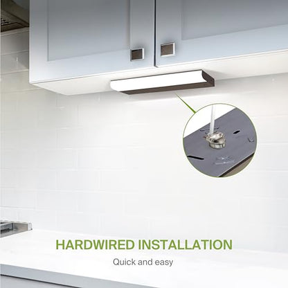 ASD LED Under Cabinet Lighting Hardwired, 12 Inch 5W 2700K-5000K Selectable, 442LM, CRI90+, Direct Wire Linkable Under Counter Lights for Kitchen, Dimmable Under Cabinet Lights, Bronze, UL Certified - color: 12 Inch Bronze, size: 1 Pack