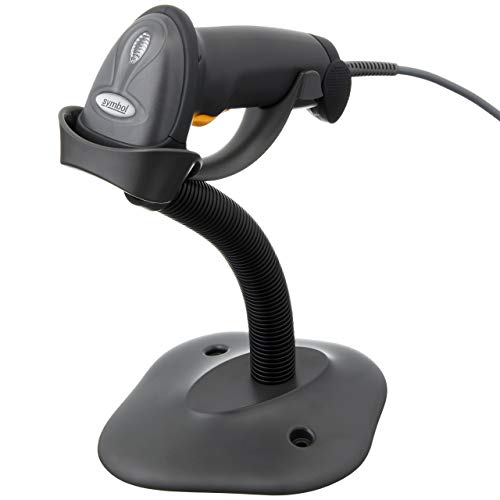 Symbol Zebra LS2208 Series Corded Handheld Standard Range Laser Scanner Kit with Gooseneck Stand and Cable Twilight Black LS2208-SR20007R-NA - style: 1D Only (Wired)