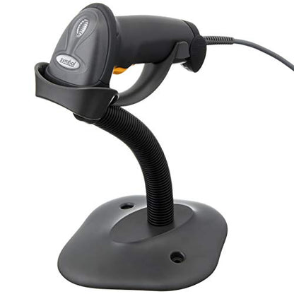 Symbol Zebra LS2208 Series Corded Handheld Standard Range Laser Scanner Kit with Gooseneck Stand and Cable Twilight Black LS2208-SR20007R-NA - style: 1D Only (Wired)